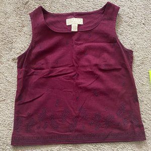 NORTON MCHAUGHTON Maroon Paisley Top